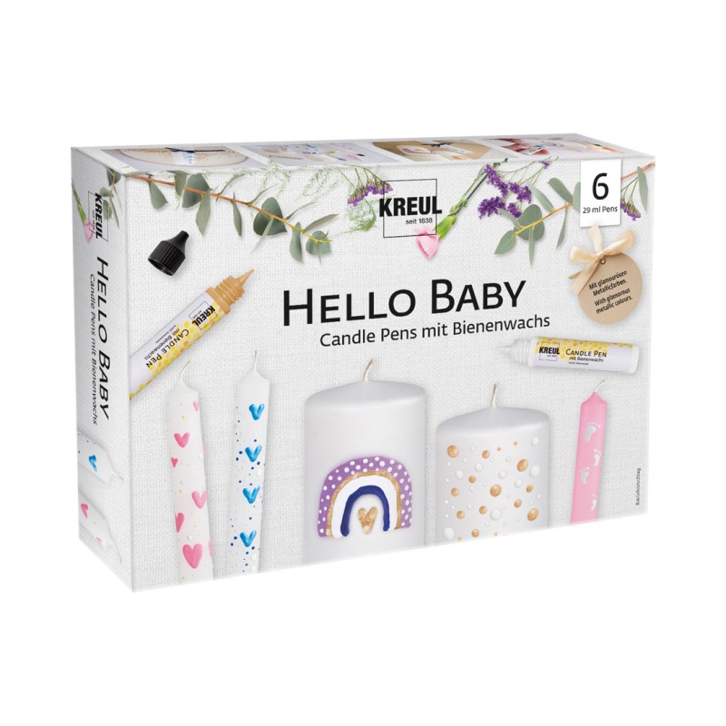 Kit Stylos Décoration Bougies Hello Baby Kit Stylos Décoration Bougies Hello Baby