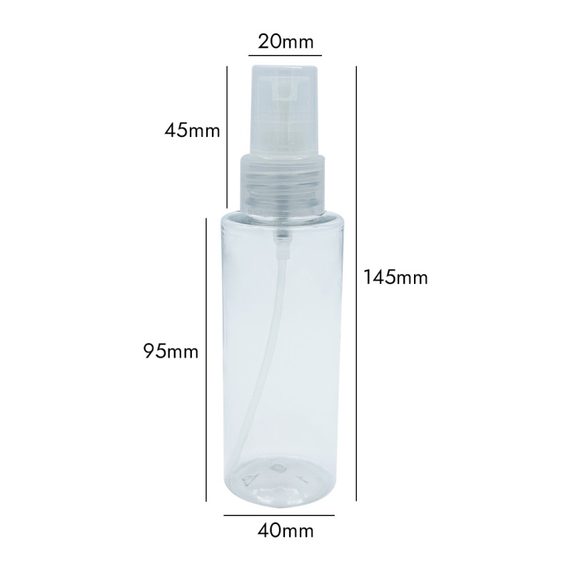 Flacon cosmétique spray type cristal en plastique PET 100ml