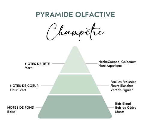 pyramide olfactive parfum bougie fondant champetre