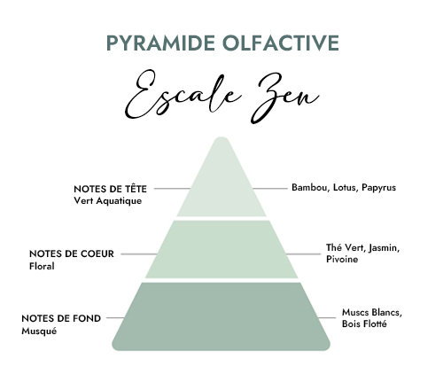 Pyramide olfactive parfum bougie escale zen