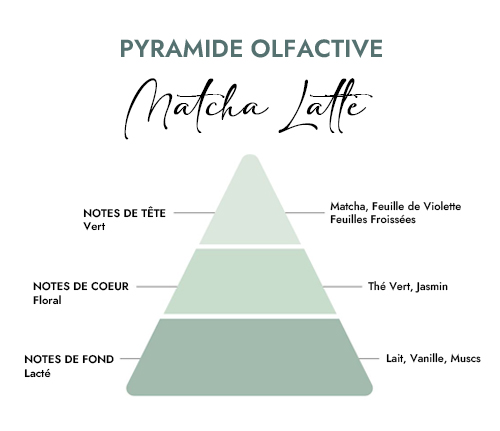 Pyramide olfactive parfum bougie creacire matcha latte