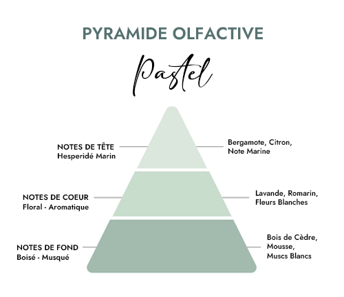 Pyramide olfactive parfum bougie pastel