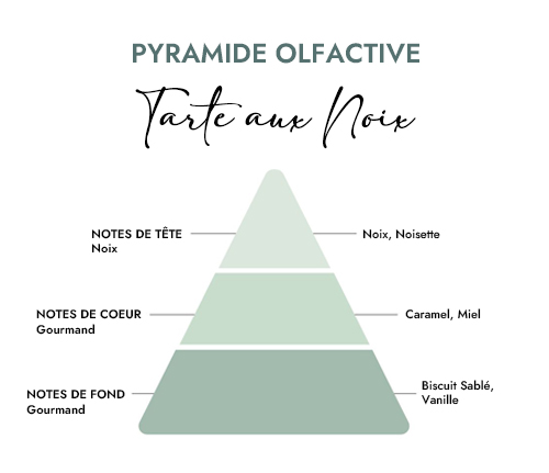 Pyramide olfactive parfum bougie tarte aux noix